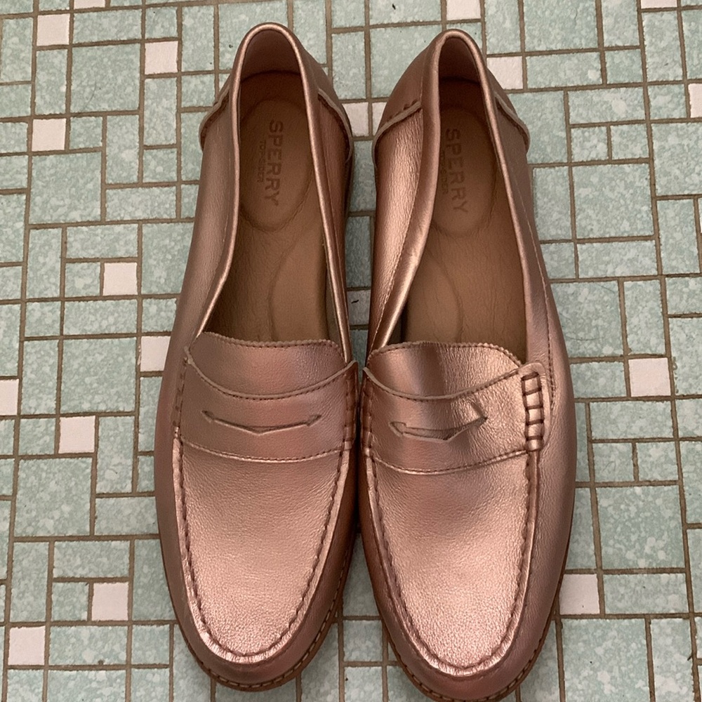 Sperry Rose Gold Loafers, Sz 12